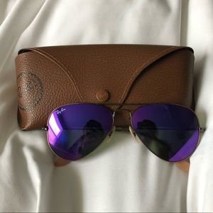 Ray Bans Purple Mirror with Gunmetal Aviators